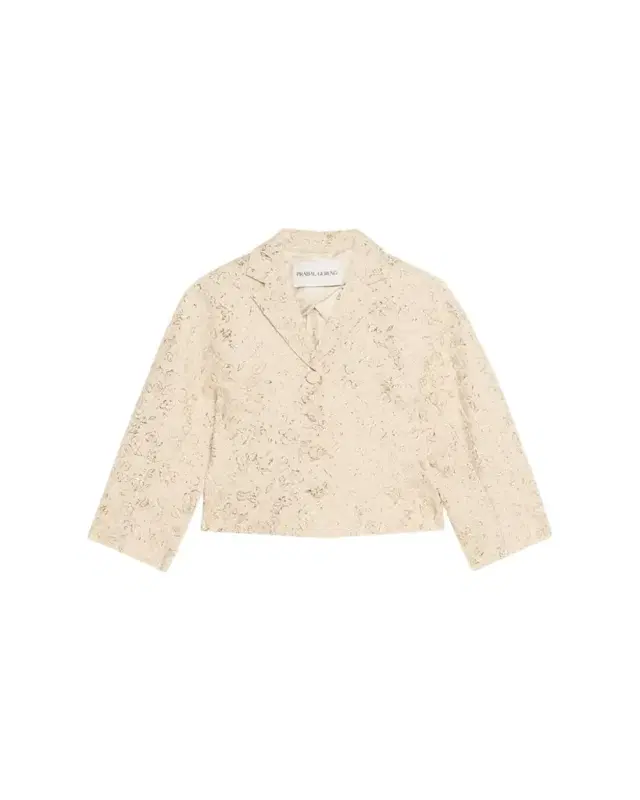 Prabal Gurung Metallic Floral Jacquard Sculpted Jacket