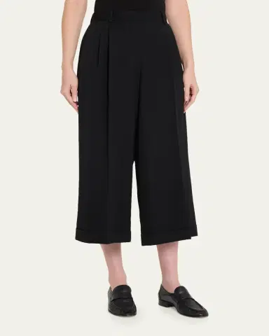 The Row Lior Double-Pleated Wide-Leg Ankle Pants | Thumbnail 4 The Row Lior Double-Pleated Wide-Leg Ankle Pants | Thumbnail 4
