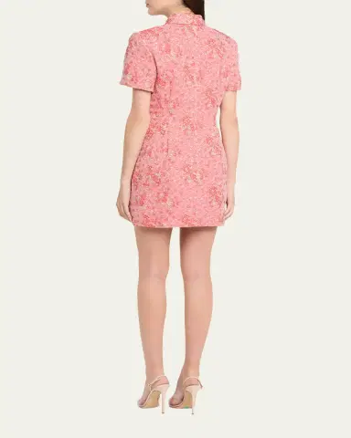 Willy Chavarria Chavela Metallic Floral Cloqué Mini Shirtdress | Thumbnail 3 Willy Chavarria Chavela Metallic Floral Cloqué Mini Shirtdress | Thumbnail 3