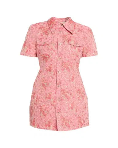 Willy Chavarria Chavela Metallic Floral Cloqué Mini Shirtdress | Thumbnail 1 Willy Chavarria Chavela Metallic Floral Cloqué Mini Shirtdress | Thumbnail 1