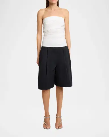 Proenza Schouler White Label Maisy Strapless Ruched Top in Poplin | Thumbnail 2