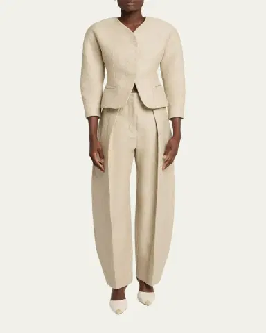 Jacquemus Oval Linen-Blend Pants | Thumbnail 2