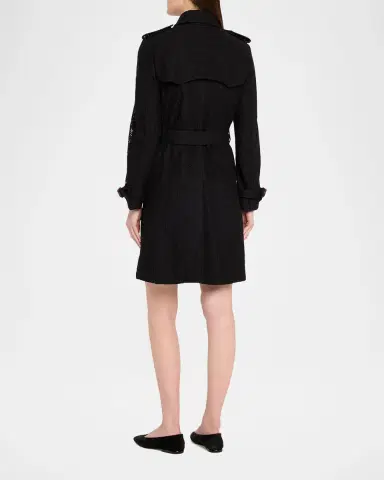 Burberry Foxfield Lace Double-Breasted Short Trench Jacket | Thumbnail 3 Burberry Foxfield Lace Double-Breasted Short Trench Jacket | Thumbnail 3