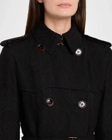 Burberry Foxfield Lace Double-Breasted Short Trench Jacket | Thumbnail 5 Burberry Foxfield Lace Double-Breasted Short Trench Jacket | Thumbnail 5