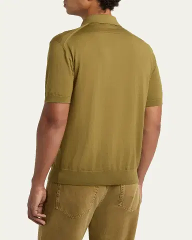 Zegna Men's 15milmil15 Wool Knit Polo Shirt | Thumbnail 3 Zegna Men's 15milmil15 Wool Knit Polo Shirt | Thumbnail 3