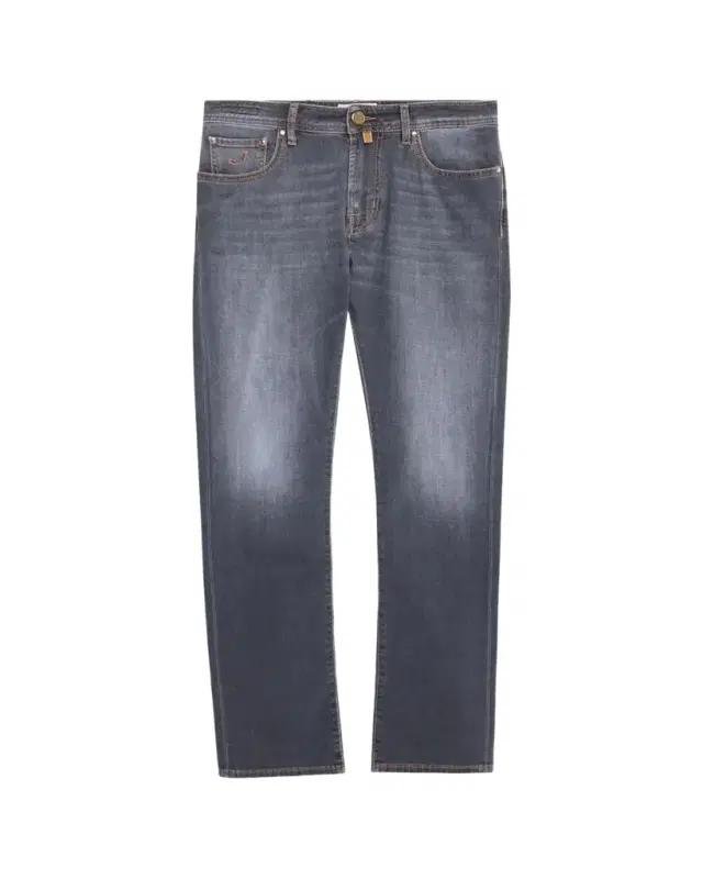 Men's Slim Straight-Leg Washed Black Denim Jeans