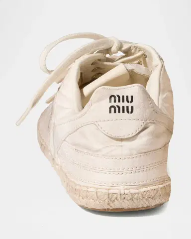 Miu Miu Canvas Espadrille Low-Top Sneakers | Thumbnail 6 Miu Miu Canvas Espadrille Low-Top Sneakers | Thumbnail 6