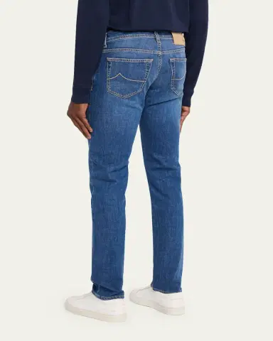 Jacob Cohen Men's Slim Straight-Leg Medium-Wash Denim Jeans | Thumbnail 3 Jacob Cohen Men's Slim Straight-Leg Medium-Wash Denim Jeans | Thumbnail 3