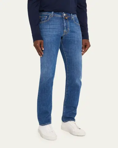 Jacob Cohen Men's Slim Straight-Leg Medium-Wash Denim Jeans | Thumbnail 4 Jacob Cohen Men's Slim Straight-Leg Medium-Wash Denim Jeans | Thumbnail 4