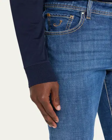 Jacob Cohen Men's Slim Straight-Leg Medium-Wash Denim Jeans | Thumbnail 5 Jacob Cohen Men's Slim Straight-Leg Medium-Wash Denim Jeans | Thumbnail 5