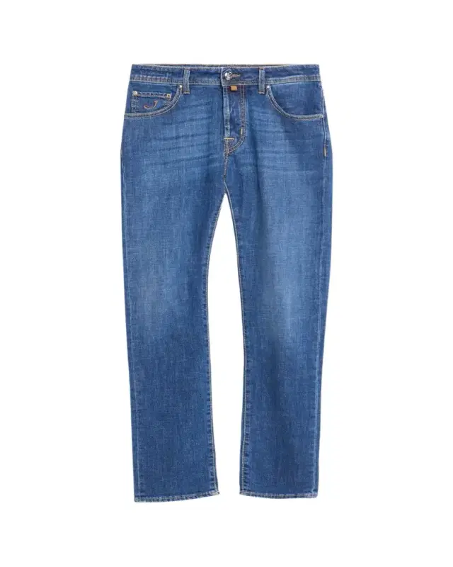 Men's Slim Straight-Leg Medium-Wash Denim Jeans