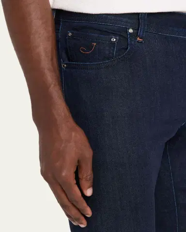 Jacob Cohen Men's Slim Straight-Leg Dark-Wash Denim Jeans | Thumbnail 5 Jacob Cohen Men's Slim Straight-Leg Dark-Wash Denim Jeans | Thumbnail 5