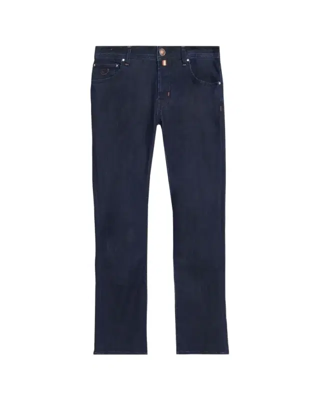 Men's Slim Straight-Leg Dark-Wash Denim Jeans