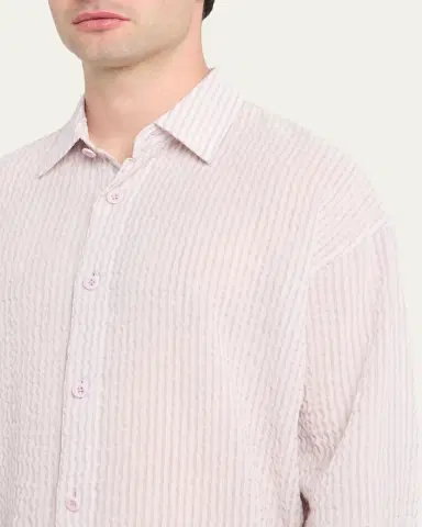 IM MEN Men's Oversized Cotton Linen Button-Front Shirt | Thumbnail 5 IM MEN Men's Oversized Cotton Linen Button-Front Shirt | Thumbnail 5