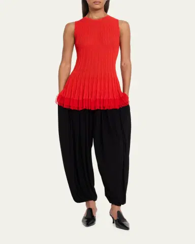 ASHLYN Shino Ruffle Rib Knit Tank Top | Thumbnail 2