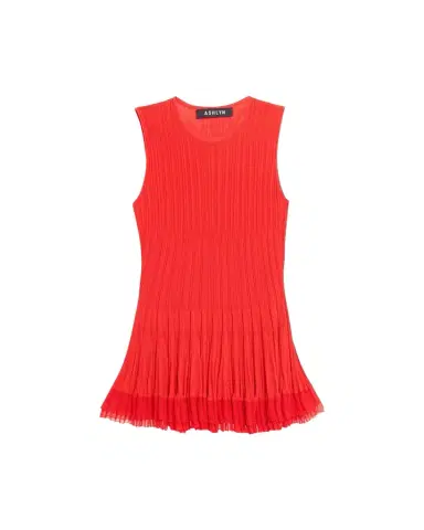 ASHLYN Shino Ruffle Rib Knit Tank Top | Thumbnail 1