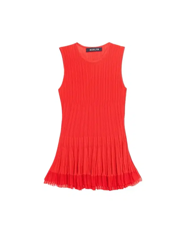 Shino Ruffle Rib Knit Tank Top
