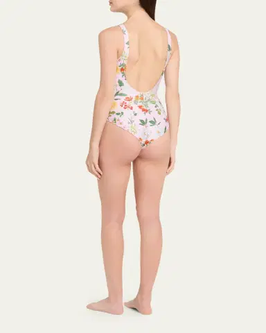 VERANDAH Twisted Drape Floral One-Piece Swimsuit | Thumbnail 3
