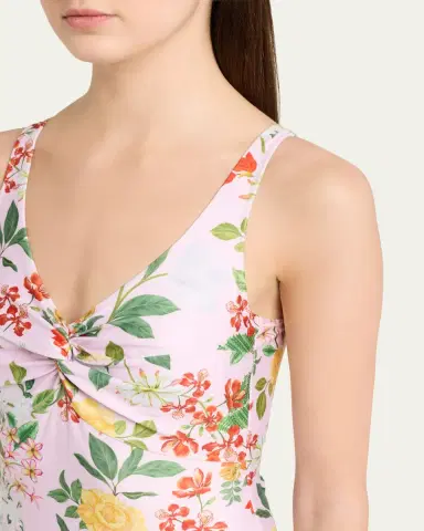 VERANDAH Twisted Drape Floral One-Piece Swimsuit | Thumbnail 4