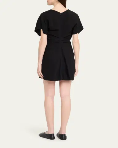 A.L.C. Leni Short-Sleeve Linen-Blend Mini Dress | Thumbnail 3