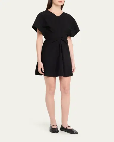 A.L.C. Leni Short-Sleeve Linen-Blend Mini Dress | Thumbnail 4