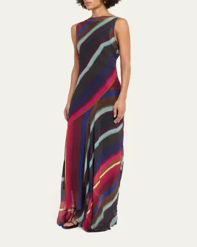 Christopher John Rogers Louie Striped Cowl Low Back Maxi Dress | Thumbnail 4 Christopher John Rogers Louie Striped Cowl Low Back Maxi Dress | Thumbnail 4