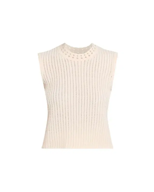 Openwork Cable Knit Sleeveless Sweater