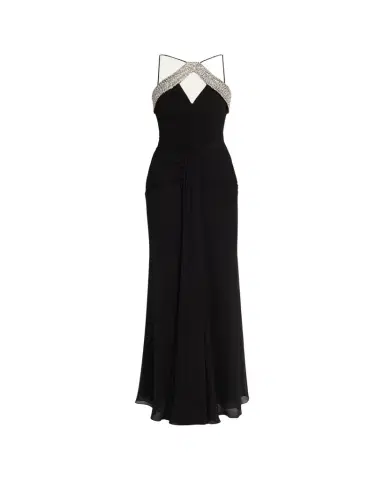 Rebecca Vallance Astros Draped Crystal-Trim Halter Gown | Thumbnail 1 Rebecca Vallance Astros Draped Crystal-Trim Halter Gown | Thumbnail 1
