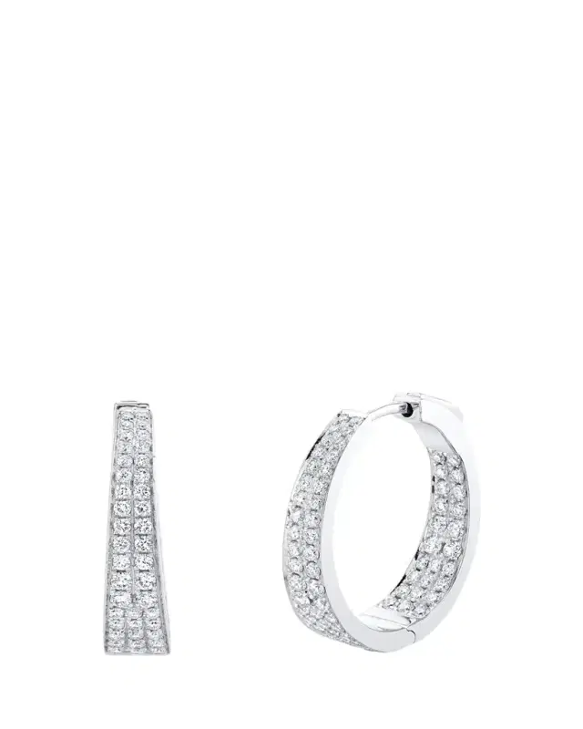 Anita Ko 18K White Gold Diamond Meryl Hoop Earrings