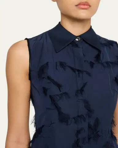 Jason Wu Collection Sleeveless Fringed Cotton Fil Coupe Mini Shirtdress | Thumbnail 5 Jason Wu Collection Sleeveless Fringed Cotton Fil Coupe Mini Shirtdress | Thumbnail 5