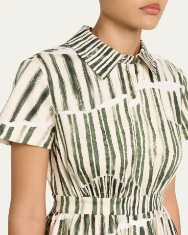 Jason Wu Collection Stripe Collage-Print Short-Sleeve Midi Shirtdress | Thumbnail 5 Jason Wu Collection Stripe Collage-Print Short-Sleeve Midi Shirtdress | Thumbnail 5
