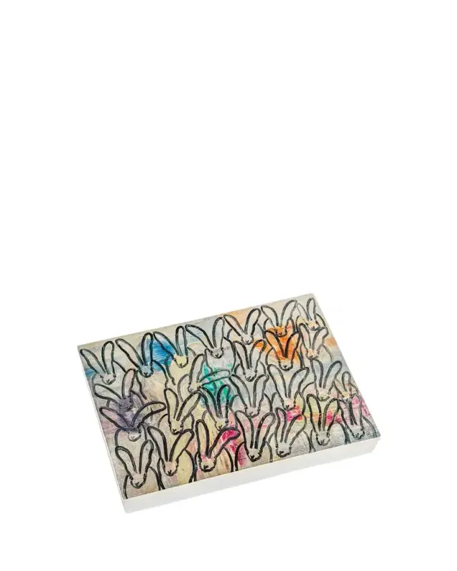 Hunt Slonem Ritzy Rabbits Lacquered Box, 20" x 24"