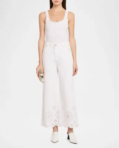 Frame The Eyelet Wide-Flare Jeans | Thumbnail 6 Frame The Eyelet Wide-Flare Jeans | Thumbnail 6
