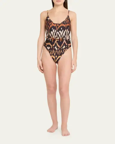 Zimmermann Aster Belted One-Piece Swimsuit | Thumbnail 2