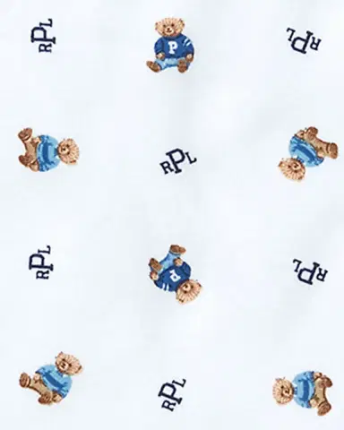 Polo Ralph Lauren Reversible Bear/Monogram Cotton Baby Blanket | Thumbnail 3