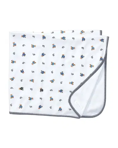Polo Ralph Lauren Reversible Bear/Monogram Cotton Baby Blanket | Thumbnail 1