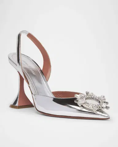 Amina Muaddi Begum Mirror Ornament Slingback Pumps | Thumbnail 2