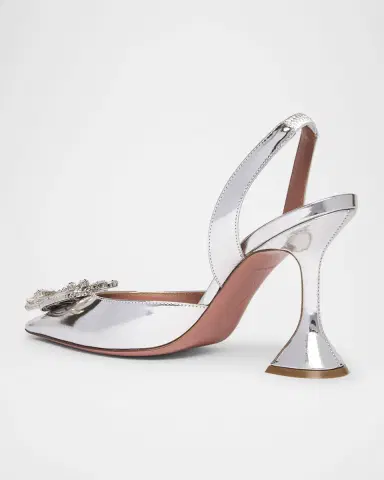 Amina Muaddi Begum Mirror Ornament Slingback Pumps | Thumbnail 3