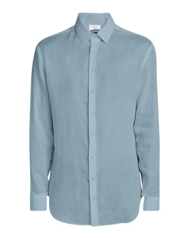 Men 's Classic Solid Linen Sport Shirt