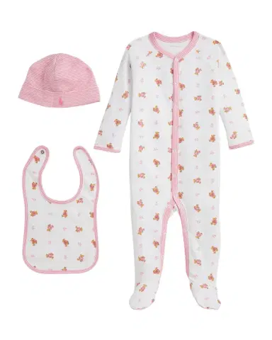 Polo Ralph Lauren Girl's Polo Bear 3-Piece Gift Set, Size Newborn-9M | Thumbnail 1