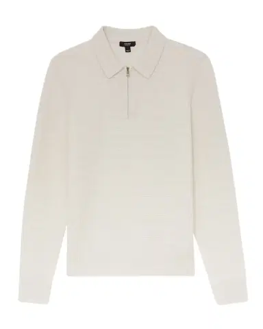 Reiss Men's Hamilton Wool Waffle-Knit Half-Zip Polo Shirt | Thumbnail 1