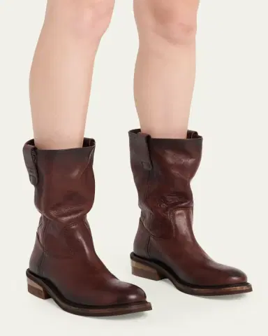 Miu Miu Foule Leather Mid-Calf Boots | Thumbnail 7