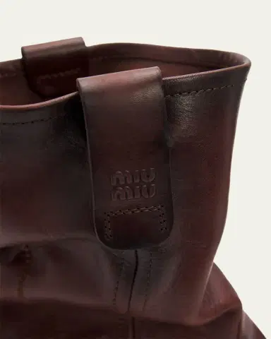 Miu Miu Foule Leather Mid-Calf Boots | Thumbnail 10