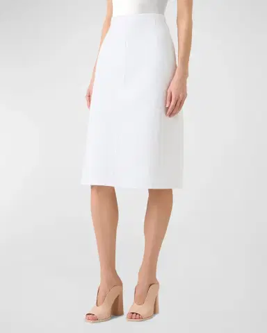 Akris Textured Cotton Knee-Length Skirt | Thumbnail 4
