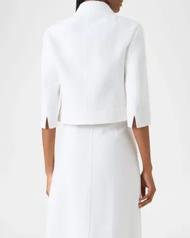 Akris Lewitt Cropped Double-Face Cotton Jacket | Thumbnail 3 Akris Lewitt Cropped Double-Face Cotton Jacket | Thumbnail 3