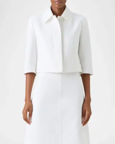 Akris Lewitt Cropped Double-Face Cotton Jacket | Thumbnail 4 Akris Lewitt Cropped Double-Face Cotton Jacket | Thumbnail 4