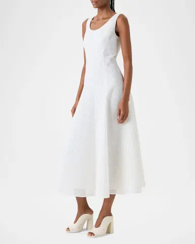 Akris Grid Seersucker Sleeveless Midi Dress | Thumbnail 6 Akris Grid Seersucker Sleeveless Midi Dress | Thumbnail 6