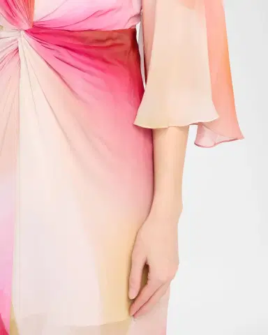 Prabal Gurung Floral Twisted Chiffon 3/4-Sleeve Gown | Thumbnail 5 Prabal Gurung Floral Twisted Chiffon 3/4-Sleeve Gown | Thumbnail 5