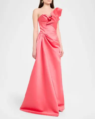 Atelier Prabal Gurung Tamara Strapless Ruffle Satin A-Line Gown | Thumbnail 3 Atelier Prabal Gurung Tamara Strapless Ruffle Satin A-Line Gown | Thumbnail 3