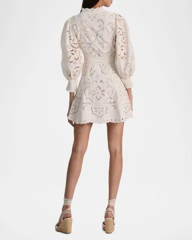 ALICE + OLIVIA Lucy Embroidered Mini Shirtdress | Thumbnail 3